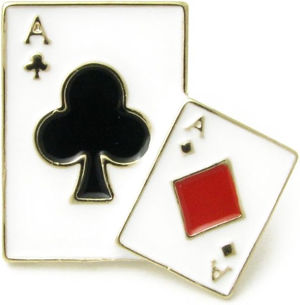 ラペルピン　2点 Amazon | ブローチ ピン 二枚のトランプ ラペルピン KS41011